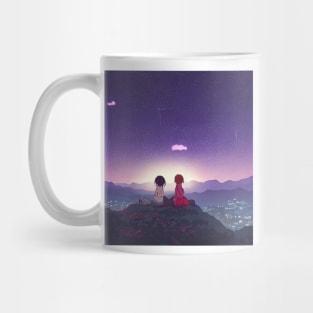 Two Girls Under the Starry Sky Mug